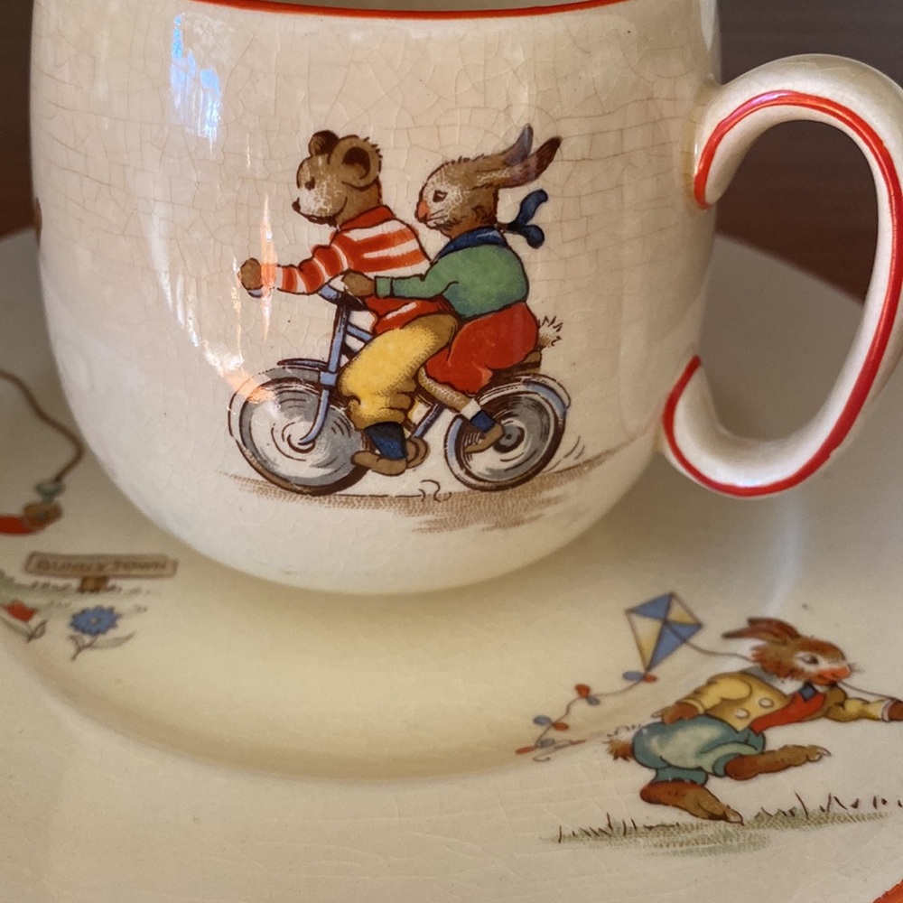 Rare VTG Royal Winton Bunny’s Playtime English China Cup/Plate Made in England - Picture 16 of 16
